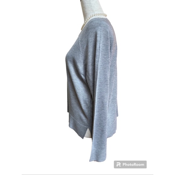 Zara Grey Light Knit Split Hem Top, S - Picture 6 of 10